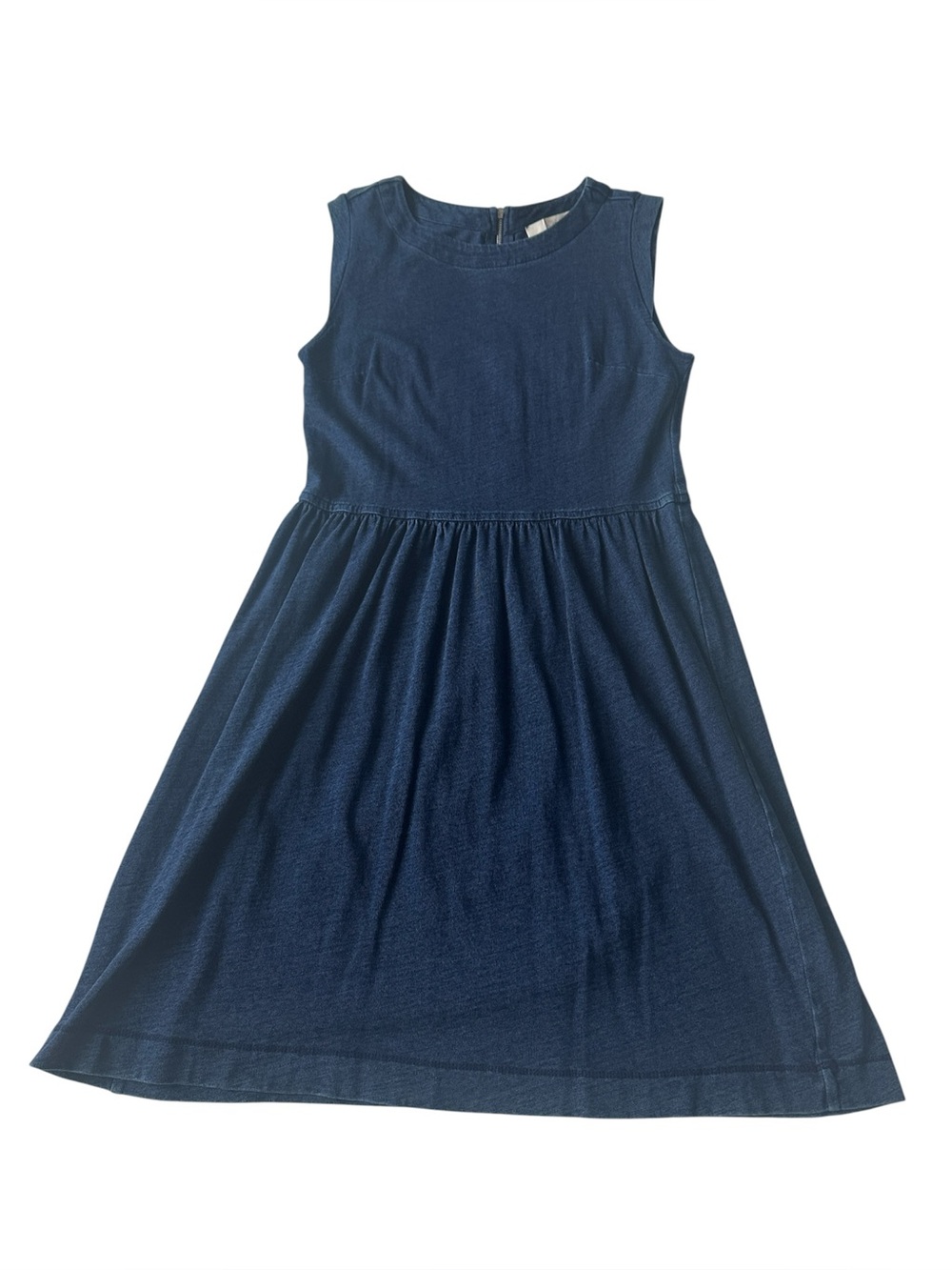 Ann Taylor LOFT indigo blue sleeveless denim-look dress